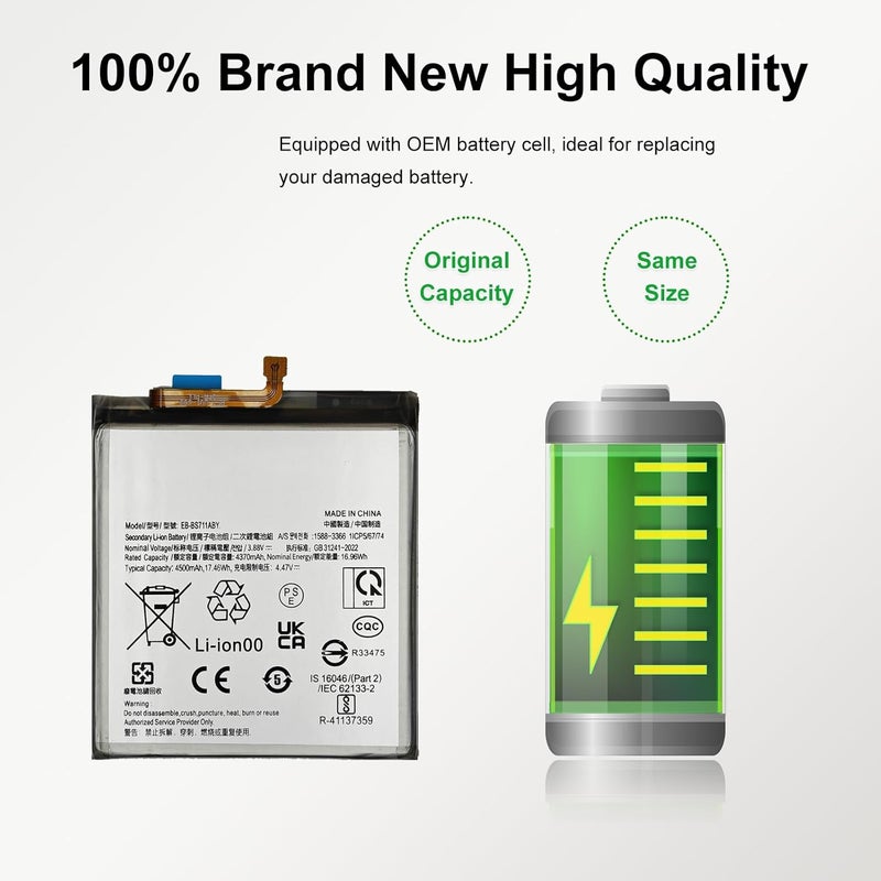 MAXSHARKS New Upgraded Battery for Galaxy S23 FE, EB-BS711ABY Battery Compatible with Galaxy S23 FE SM-S911U/U1/B/W/N Series, with Instruction & Tools - Image 3